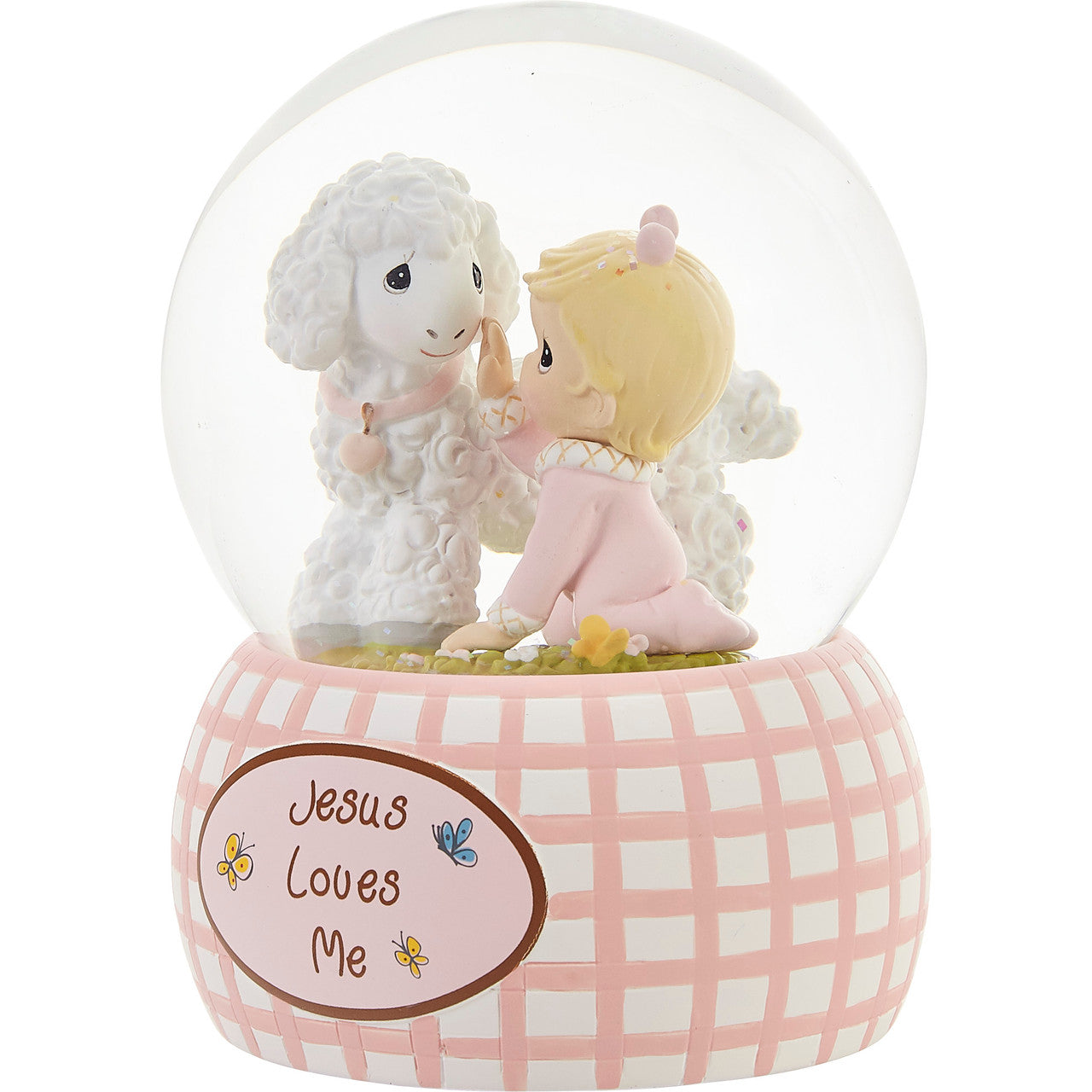Jesus Loves Me Baby Girl Snow Globe - Image 3