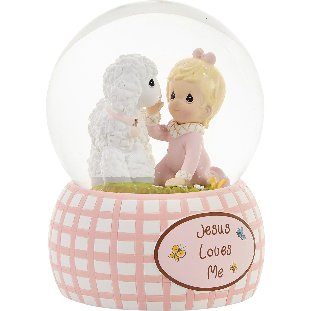 Jesus Loves Me Baby Girl Snow Globe - Image 4