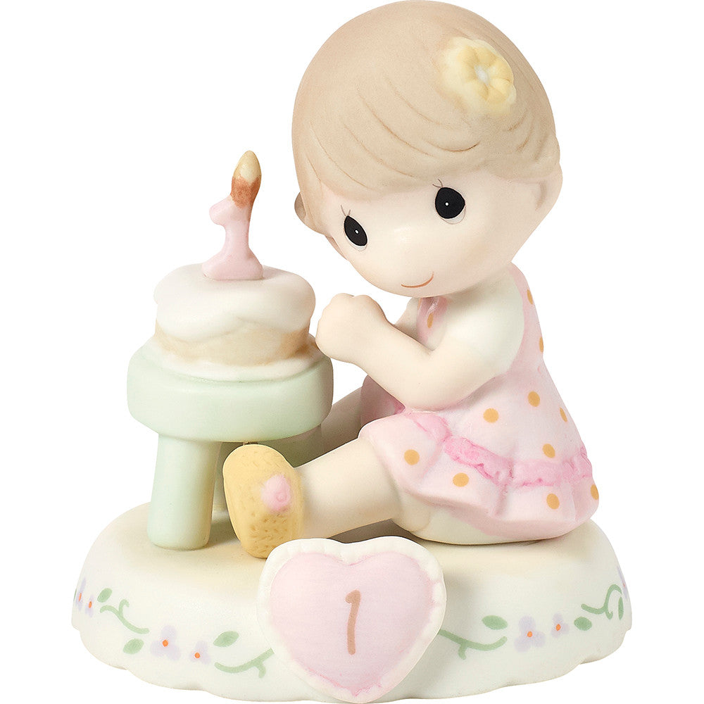 Growing In Grace. Age 1. Brunette Girl Figurine