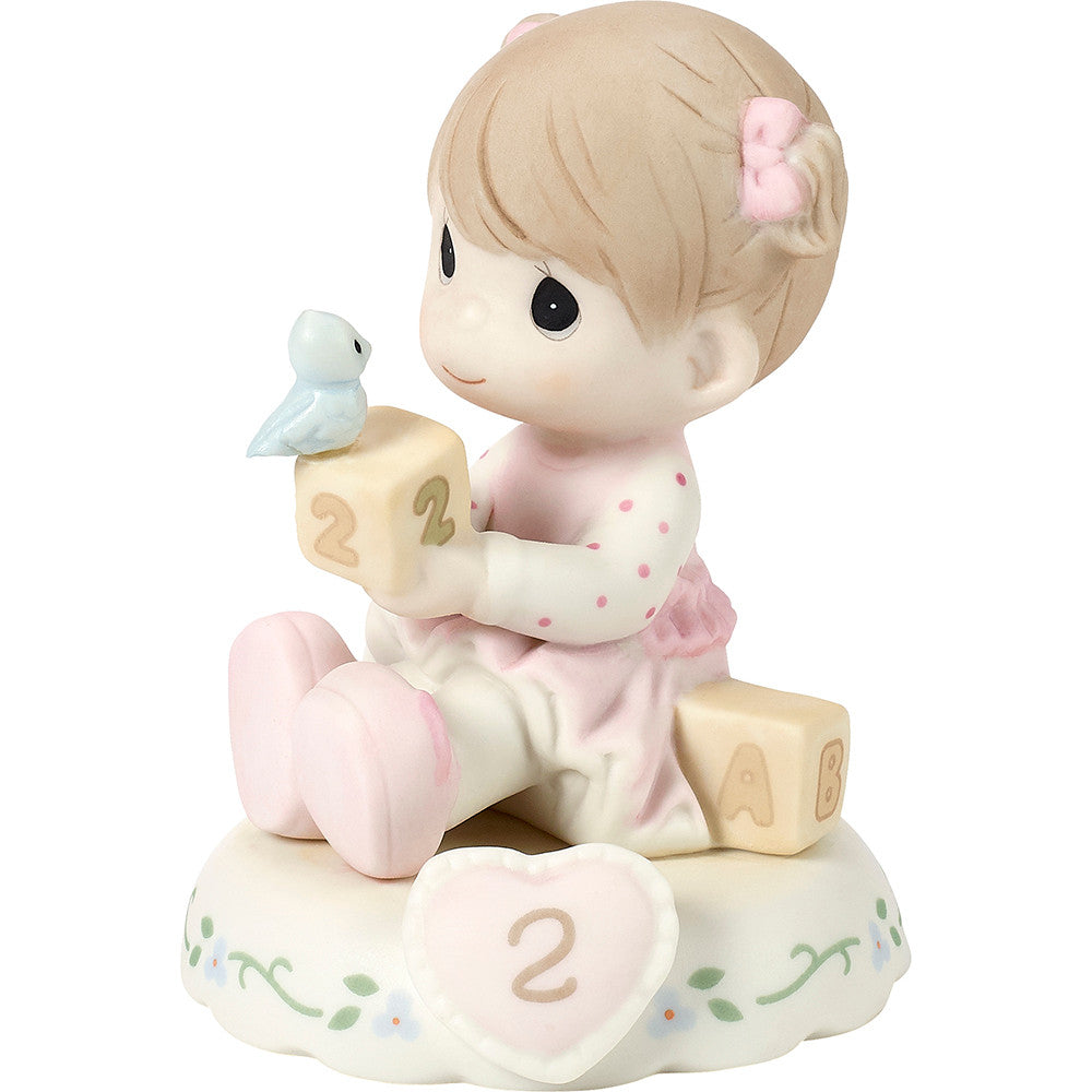 Growing In Grace. Age 2. Brunette Girl Figurine