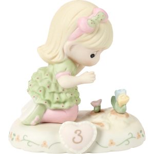Growing In Grace. Age 3. Blonde Girl Figurine