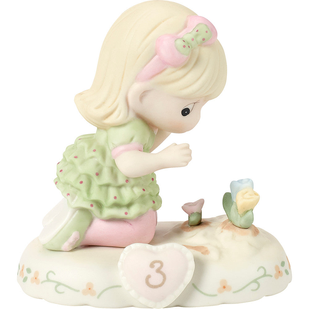 Growing In Grace. Age 3. Blonde Girl Figurine