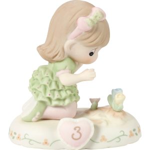 Growing In Grace. Age 3 Brunette Girl Figurine