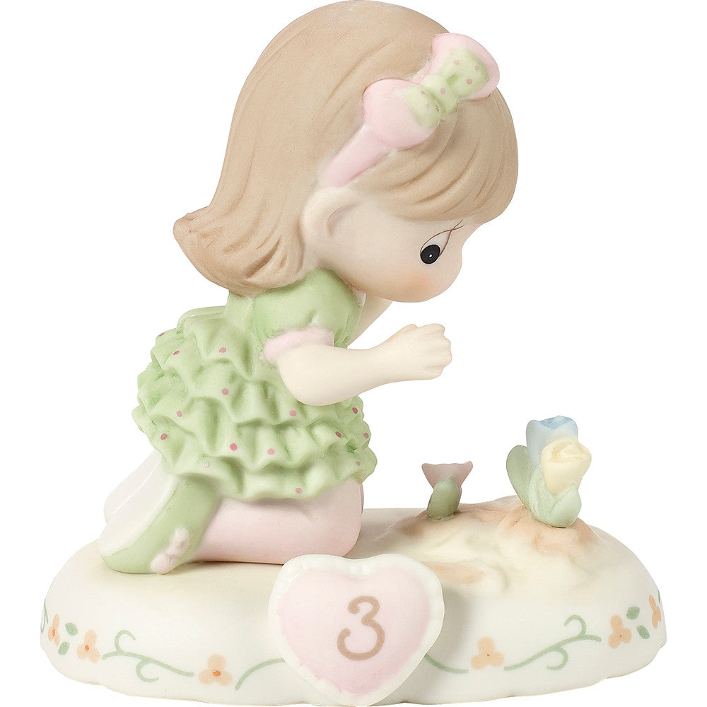 Growing In Grace. Age 3 Brunette Girl Figurine
