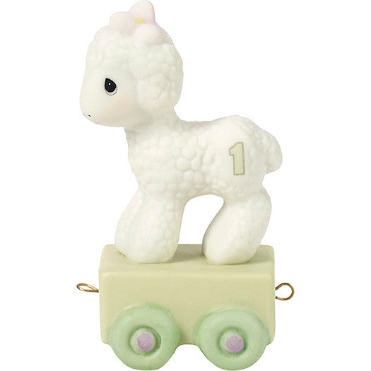 Birthday Train. Age 1. Happy Birthday Little Lamb Figurine