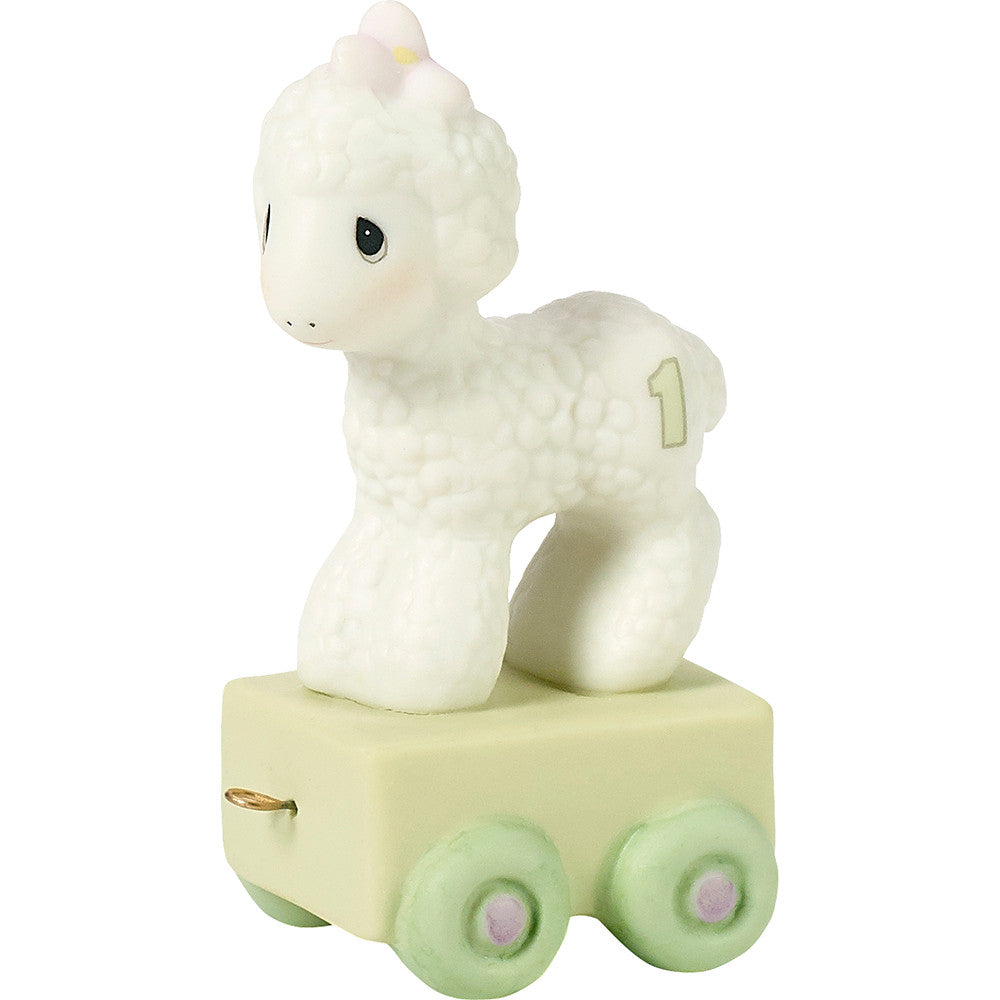 Birthday Train. Age 1. Happy Birthday Little Lamb Figurine - Image 4