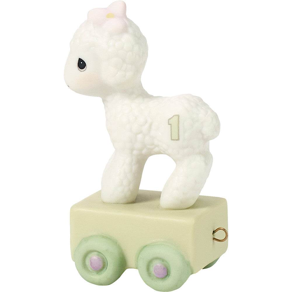 Birthday Train. Age 1. Happy Birthday Little Lamb Figurine - Image 3