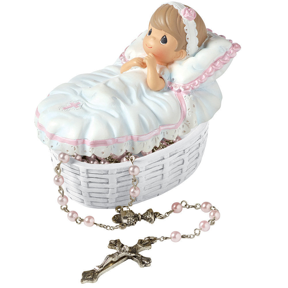 Baptized In His Name. Box With Rosary