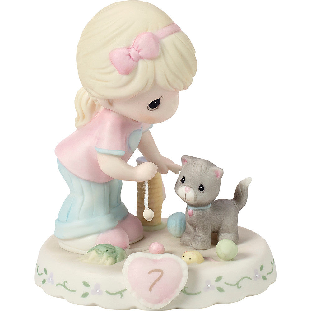 Growing In Grace. Age 7. Blonde Girl Figurine