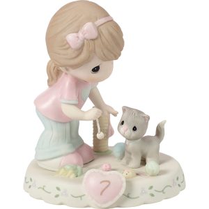 Growing In Grace. Age 7. Brunette Girl Figurine