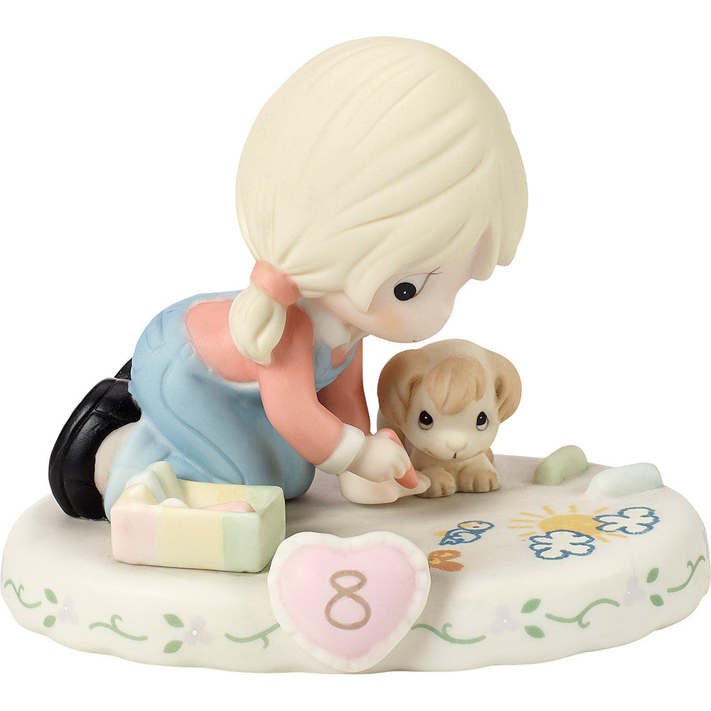 Growing In Grace. Age 8. Blonde Girl Figurine