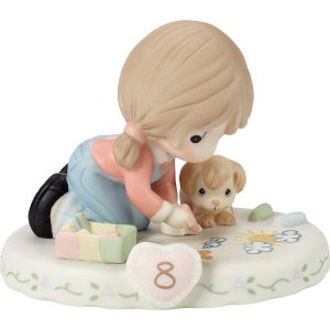 Growing In Grace. Age 8. Brunette Girl Figurine