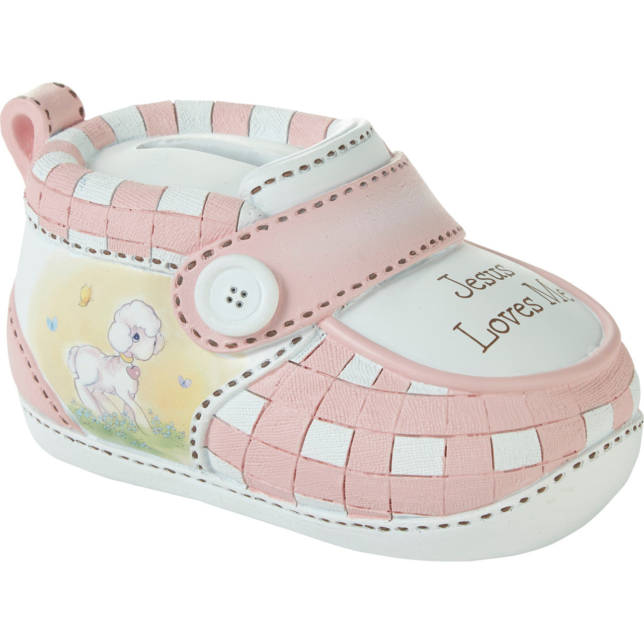 Jesus Loves Me Pink Bootie Bank