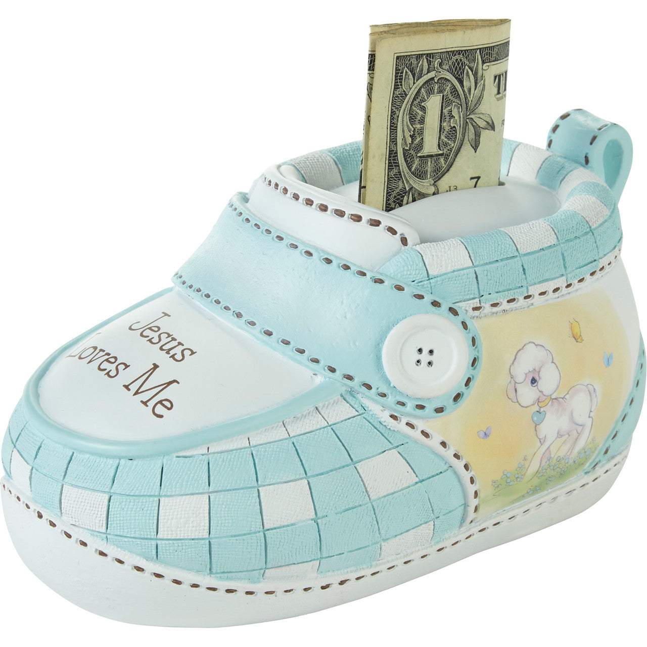 Jesus Loves Me Blue Bootie Bank - Image 3