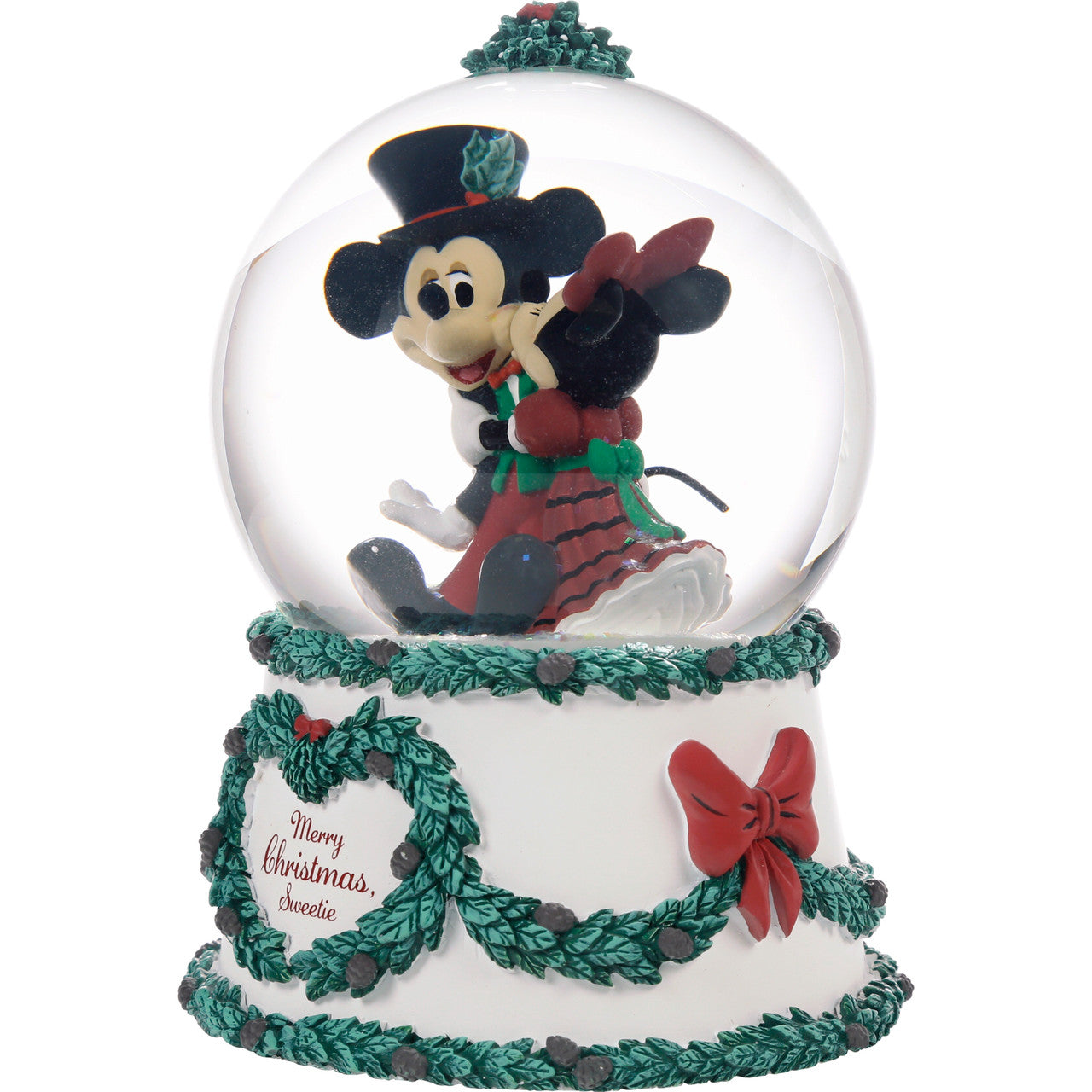 Merry Christmas. Sweetie Disney Mickey Mouse and Minnie Mouse Musical Snow Globe - Image 3