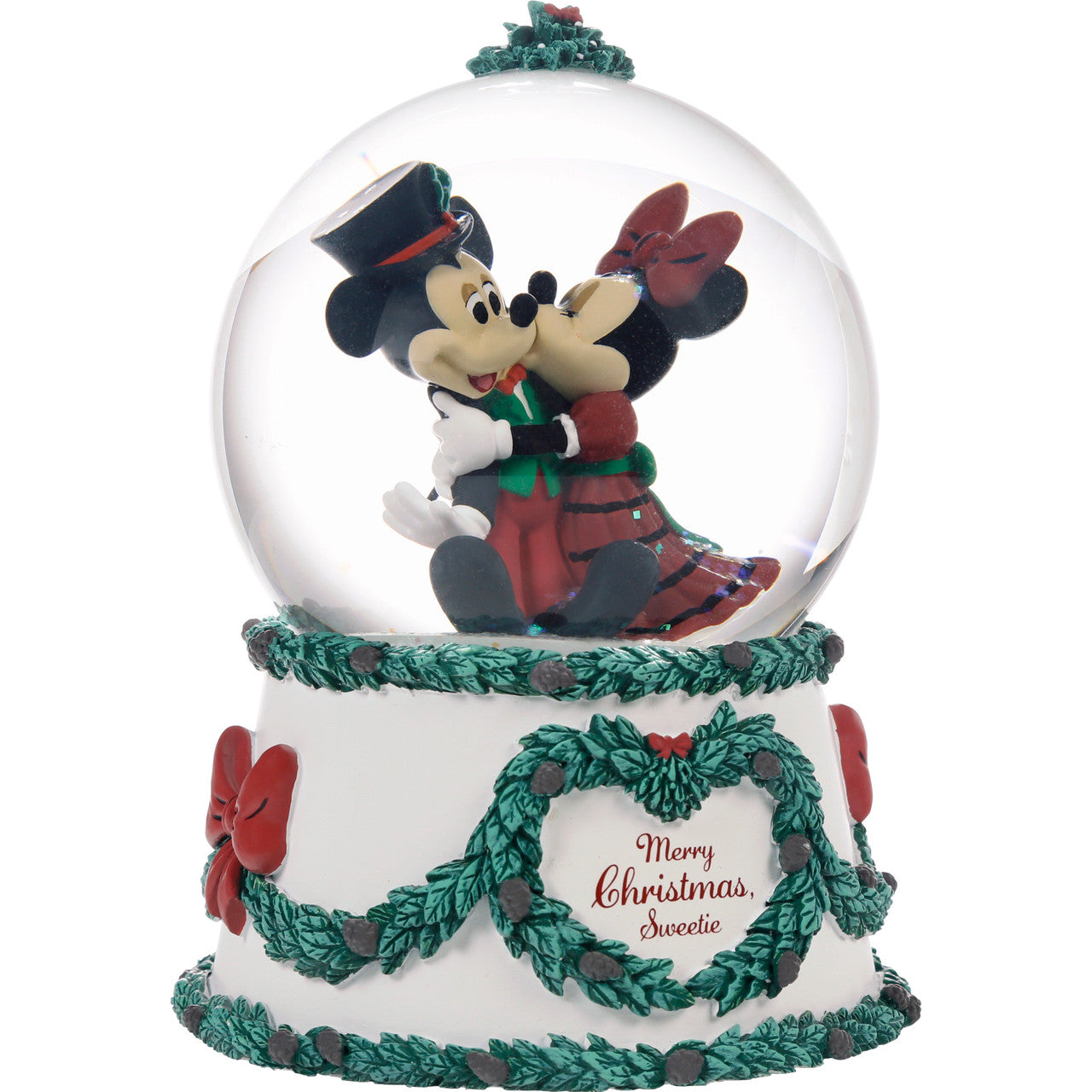 Merry Christmas. Sweetie Disney Mickey Mouse and Minnie Mouse Musical Snow Globe - Image 2