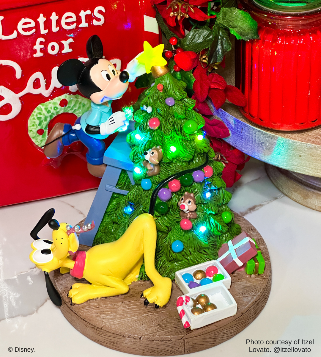 Bring Home The Holiday Cheer Disney Mickey Mouse. Pluto. Chip. and Dale LED Figurine - Image 7