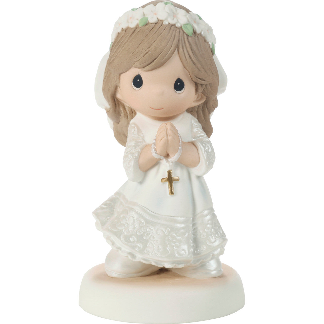 My First Communion Brunette Hair Girl Figurine