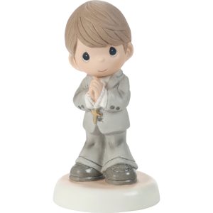 My First Communion Brunette Boy Figurine