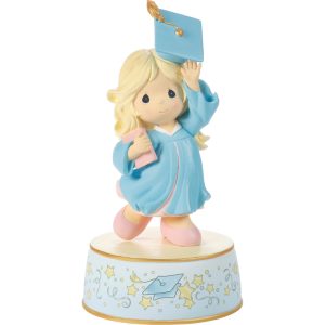 From Cap And Gown To New Horizons Blonde Girl/Blue Gown Graduation Musical