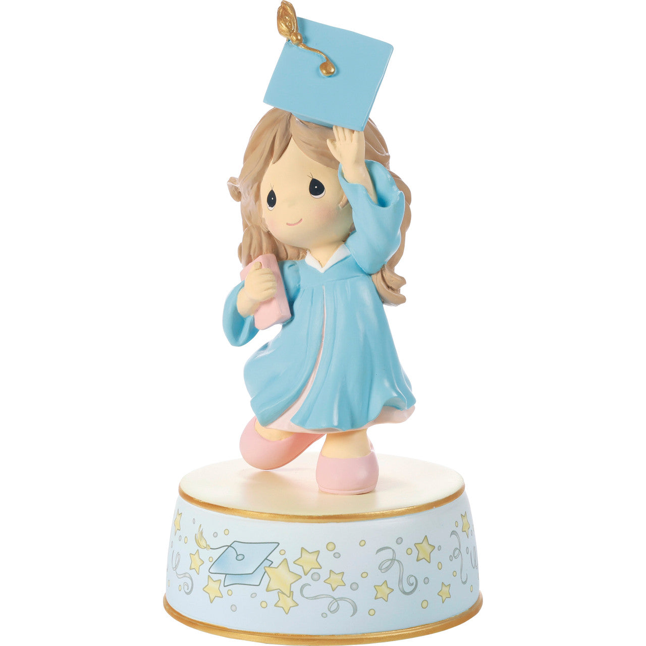 From Cap And Gown To New Horizons Brunette Girl/Blue Gown Graduation Musical - Image 3