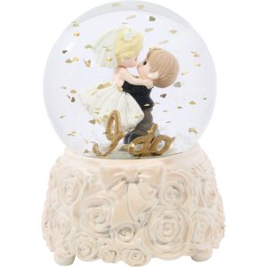 I Do. Today. Tomorrow. Always Wedding Couple Musical Snow Globe