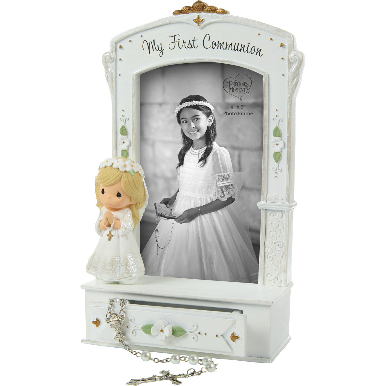 My First Communion Photo Frame With Drawer And White Rosary - Image 4