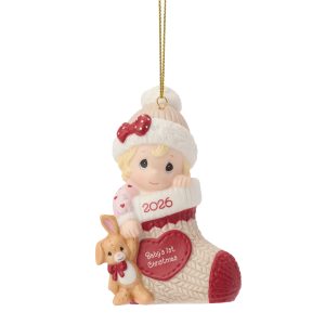 Baby's First Christmas 2026 Dated Baby Girl Ornament