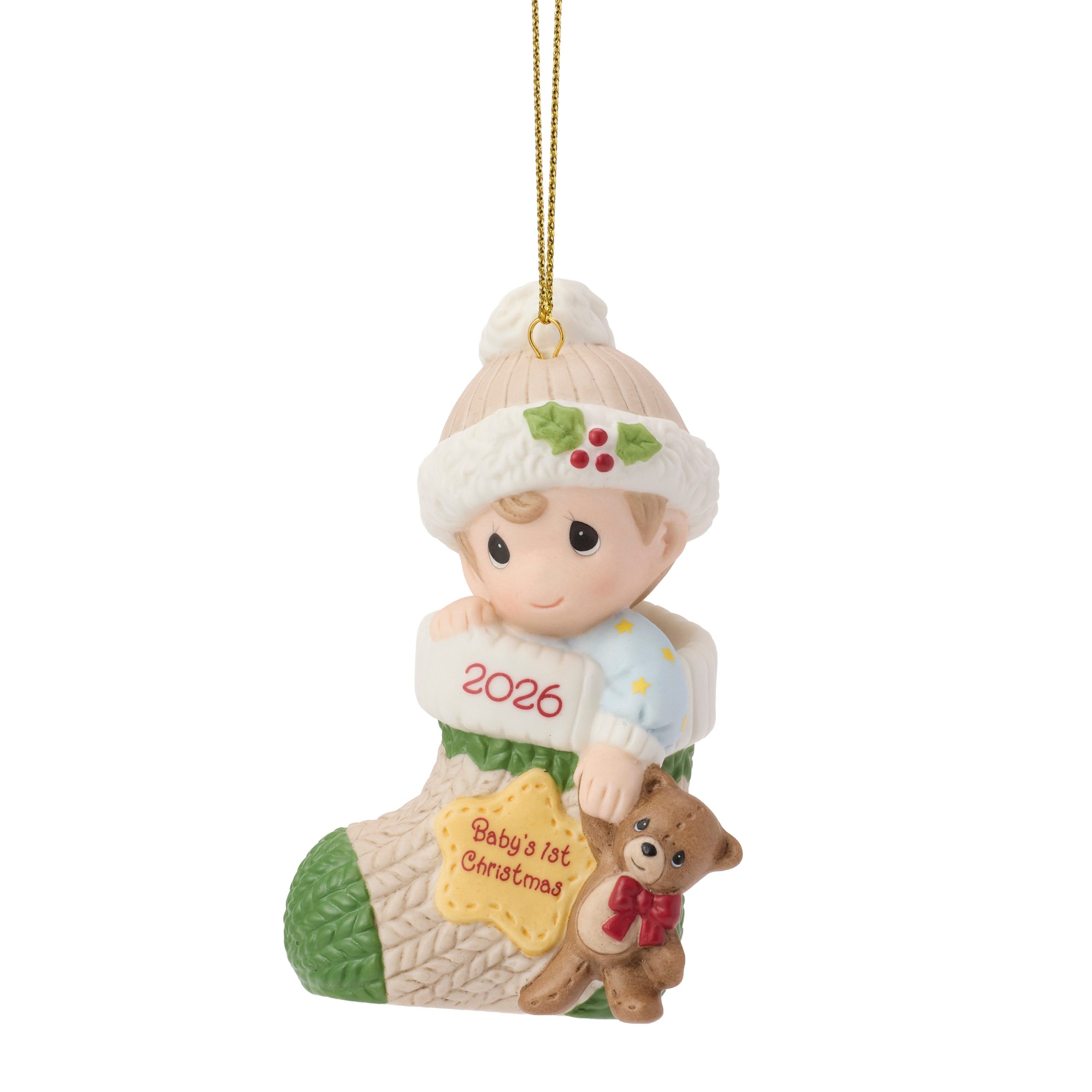 Baby's First Christmas 2026 Dated Baby Boy Ornament - Image 3